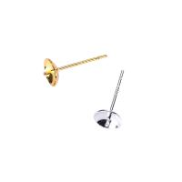 Brass Earring Post, cobre, banhado, DIY & tamanho diferente para a escolha, Mais cores pare escolha, níquel, chumbo e cádmio livre, 15mm, vendido por PC