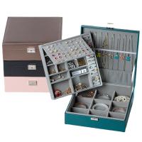 Multifunktionale Schmuck-Box, PU Leder, mit Baumwollsamt, Rechteck, Doppelschicht & Staubdicht, keine, 265x265x90mm, verkauft von PC