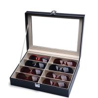 Multifunctional Jewelry Box PVC Leather with MDF & Velveteen Rectangle dustproof & 8 cells black Sold By PC