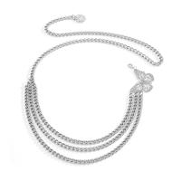 Iron Waist Chain with aluminum chain platinum color plated for woman & multi-strand Length Approx 33.8 Inch Sold By Set