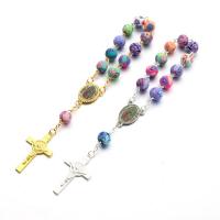 argile de polymère Bracelet de perles de prière, avec alliage de zinc, Placage, unisexe & styles différents pour le choix, plus de couleurs à choisir, Longueur:Environ 5.51 pouce, Vendu par PC