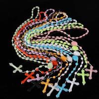 Rosary Necklace Plastic Cross Unisex 5*7mm 12.5cm Length Approx 21.65 Inch Sold By PC