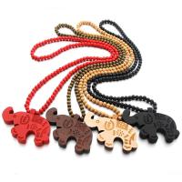 Hemu Beads Necklace Elephant Unisex 8*8mm 6.5*10cm Length Approx 35.43 Inch Sold By PC