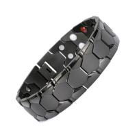 Titanium Steel Bracelet & Bangle plated for man & enamel Sold By PC