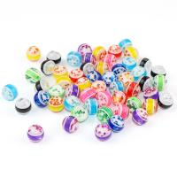 Resin Jewelry Beads random style & DIY mixed colors 8mm Sold By Bag