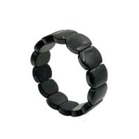 Shungite Bracelet, Unisex & radiation protection, black, 12x16mm, Length:Approx 15 cm, Sold By PC