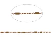 Mosiężny łańcuszek kulkowy, Mosiądz, łańcuszkiem, złoty, 10x7x1mm, długość 1 m, sprzedane przez m