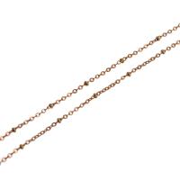 Mosiężny łańcuszek kulkowy, Mosiądz, łańcuszkiem, złoty, 1x2mm, długość 1 m, sprzedane przez m