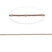 Messing Ball Chain, kuglekæde, gylden, 1x2mm, Længde 1 m, Solgt af m