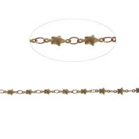 Messing dekorative kæde, bar kæde, gylden, 9x5x2mm, Længde 1 m, Solgt af m