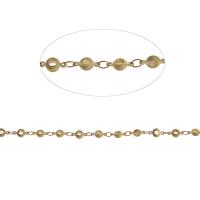 Messing dekorative kæde, bar kæde, gylden, 9x4x2mm, Længde 1 m, Solgt af m