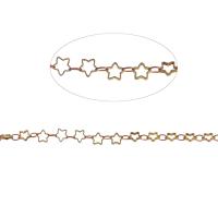 Messing dekorative kæde, bar kæde, gylden, 5x5mm, Længde 1 m, Solgt af m