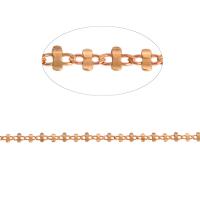 Messing dekorative kæde, bar kæde, gylden, 7x5mm, Længde 1 m, Solgt af m