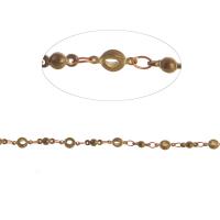 Messing dekorative kæde, bar kæde, gylden, 9x5x2mm, Længde 1 m, Solgt af m