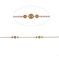 Messing dekorative kæde, bar kæde, gylden, 6x6mm, Længde 1 m, Solgt af m