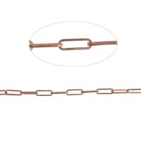 Corrente oval de bronze, cobre, cadeia oval, dourado, 15x5x1mm, comprimento 1 m, vendido por m