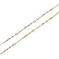 Brass Beading Chains, bar chain, golden, 14x2mm, Length:1 m, Sold By m