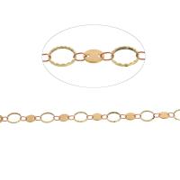 Brass Ukrasna Chain, Mesing, okrugli karika lanca, zlatan, 8x1mm, Dužina 1 m, Prodano By m