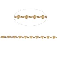 Messing dekorative kæde, bar kæde, gylden, 10x6mm, Længde 1 m, Solgt af m