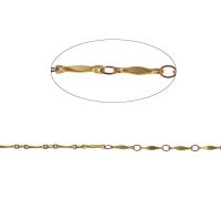 Mässing Dekorativa Chain, bar kedja, gyllene, 11x2mm, Längd 1 m, Säljs av m