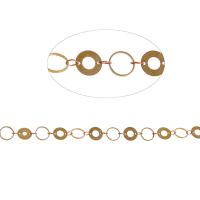 Messing dekorative kæde, gylden, 8x1mm, Længde 1 m, Solgt af m