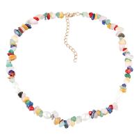 Plastic Pearl Necklace Zinc Alloy with ABS Plastic Pearl & turquoise with 2.79 extender chain fashion jewelry & for woman multi-colored Sold Per 16.57 Inch Strand