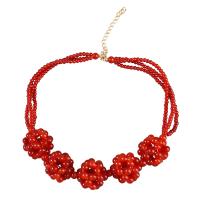 Ожерелья из полимерной смолы, цинковый сплав, с канифоль, с 2.71 наполнитель цепи, ювелирные изделия моды & Женский, красный, Продан через 16.29 дюймовый Strand