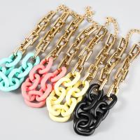 Resin Necklace Zinc Alloy with Resin with 4.01 extender chain plated fashion jewelry & for woman Length 17.71 Inch Sold By PC