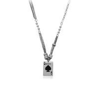 Titanium Steel Necklace, with 2.36 extender chain, Poker, plated, fashion jewelry, nickel, lead & cadmium free, Length:46.5 cm, Sold By PC
