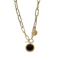 Titanstahl Halskette, mit Harz, plattiert, Modeschmuck, keine, frei von Nickel, Blei & Kadmium, Länge 55 cm, verkauft von PC