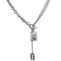 Titanstahl Halskette, plattiert, Modeschmuck, keine, frei von Nickel, Blei & Kadmium, 6mm, Länge:23.23 ZollInch, verkauft von PC