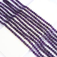 Natürliche Amethyst Perlen, rund, poliert, DIY & verschiedene Größen vorhanden & facettierte, violett, verkauft per ca. 15 ZollInch Strang