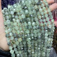 Prehnit Perle, rund, poliert, Star Cut Faceted & DIY & verschiedene Größen vorhanden, grün, verkauft per ca. 15 ZollInch Strang