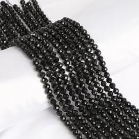 Schörl Perle, rund, poliert, DIY & verschiedene Größen vorhanden & facettierte, schwarz, verkauft per ca. 15 ZollInch Strang