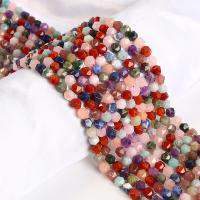 Mješoviti Gemstone perle, Multi - gemstone, Krug, uglađen, Star Cut Faceted & različite veličine za izbor, miješana boja, Prodano Per Približno 15 inčni Strand