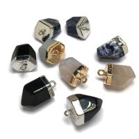 Bijoux Pendentifs en pierres gemmes, Agate, avec laiton, Conique, Placage, unisexe, plus de couleurs à choisir, 20x25mm, Vendu par PC
