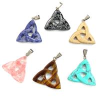 Gemstone Pendants Jewelry Natural Stone & Unisex & hollow 35mm Sold By PC