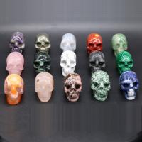 misto de pedras semi-preciosas enfeites, Crânio, materiais diferentes para a escolha, Mais cores pare escolha, 30x50-35x50mm, vendido por PC