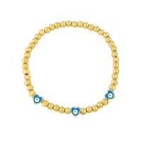 Evil Eye Jewelry Bracelet, Brass, Heart, gold color plated, fashion jewelry & evil eye pattern & enamel, more colors for choice, nickel, lead & cadmium free, 6x6mm, Length:6.69 Inch, Sold By PC