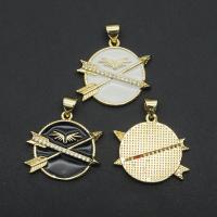 Cubic Zirconia Micro Pave Brass Pendant, plated, micro pave cubic zirconia & enamel, more colors for choice, nickel, lead & cadmium free, 22.30x24.60mm, Sold By PC
