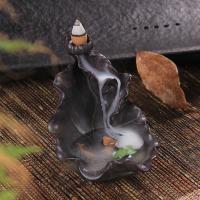 Backflow Incense Burner, Purple Clay, handmade, for home and office & durable, 105x100x110mm, Sold By PC