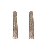Mode-Fringe-Ohrringe, Zinklegierung, QuasteTroddel, plattiert, für Frau & mit Strass, keine, frei von Nickel, Blei & Kadmium, 26x175mm, verkauft von Paar