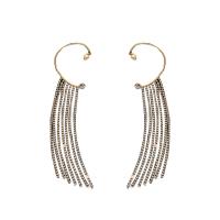 Fashion Earring Cuff and Wraps Zinc Alloy with Brass Tassel plated & for woman & with rhinestone nickel lead & cadmium free Sold By PC