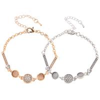 Cats Eye Bracelets, Tibetan Style, with Cats Eye, with 1.96 inch extender chain, plated, for woman & with rhinestone, more colors for choice, Length:Approx 6.29 Inch, Sold By PC