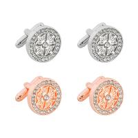 Cufflinks, Tibetan Style, plated, Unisex & for woman & with rhinestone, more colors for choice, 18x18mm, Sold By Pair