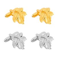 Cufflinks Zinc Alloy Leaf plated for man Sold By Pair