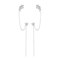 Zinc Alloy Drop Earrings plated for woman & with rhinestone 180mm Sold By Lot