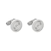 Cufflinks, Tibetan Style, platinum color plated, for man & with rhinestone, 17x17mm, Sold By Pair