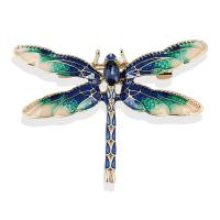 Tibetan Style Brooches, Dragonfly, KC gold color plated, Unisex & with rhinestone, more colors for choice, nickel, lead & cadmium free, 50x35mm, Sold By PC