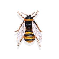 Zinc Alloy Brooches Bee gold color plated for woman & with rhinestone nickel lead & cadmium free Sold By PC